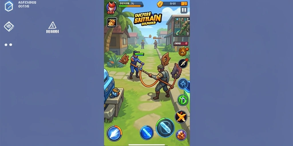 Tangkapan layar menunjukkan karakter dalam aksi di level baru.